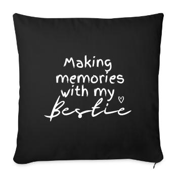 Bestie Memories Handwritten Script - Sofa pillowcase 17,3'' x 17,3'' (45 x 45 cm) - black - Front