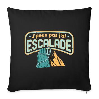 J'peux pas j'ai Escalade - Housse de coussin décorative 45 x 45 cm - noir - Devant