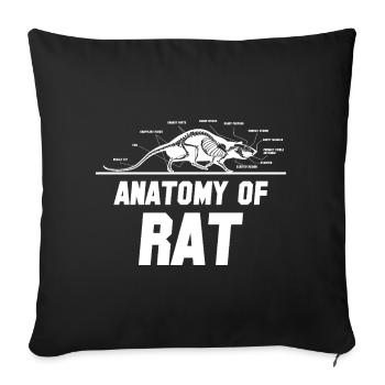 Rat, rat de maison, propriétaire de rats, amoureux des rats - Housse de coussin décorative 45 x 45 cm - noir - Devant
