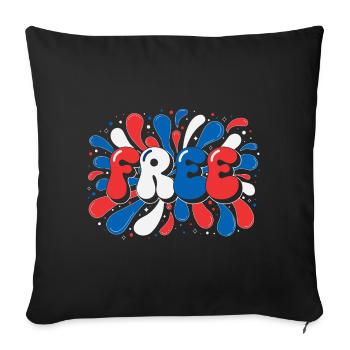 Liberté en éclats tricolores - Housse de coussin décorative 45 x 45 cm - noir - Devant