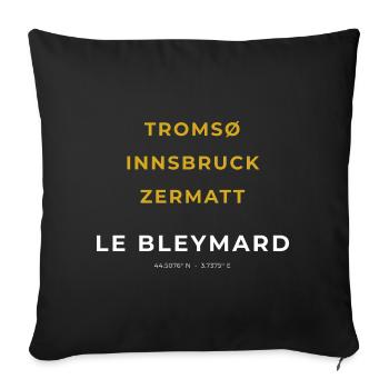 Le Bleymard Lozère - Tromso - Innsbruck - Zermatt - Housse de coussin décorative 45 x 45 cm - noir - Devant