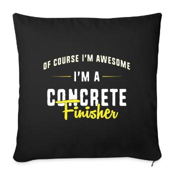 Bétonnière à béton pavée en béton - Housse de coussin décorative 45 x 45 cm - noir - Devant
