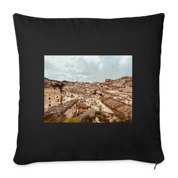 Stone maze towns - Sofa pillowcase 17,3'' x 17,3'' (45 x 45 cm) - black - Front
