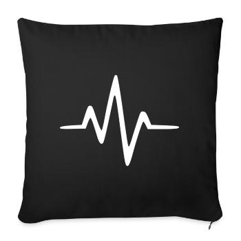 ECG Heartbeat Heart Rate Heart Line Gift - Sofa pillowcase 17,3'' x 17,3'' (45 x 45 cm) - black - Front