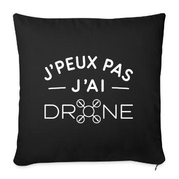 Drone Humour Cadeau Passionné de Pilotage - Housse de coussin décorative 45 x 45 cm - noir - Devant