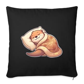 Schlafender Otter - Sofakissenbezug 45 x 45 cm - Schwarz - Vorne