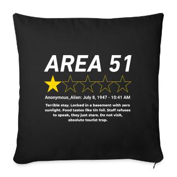 Area 51 Review One Star Alien Design - Sofakissenbezug 45 x 45 cm - Schwarz - Vorne