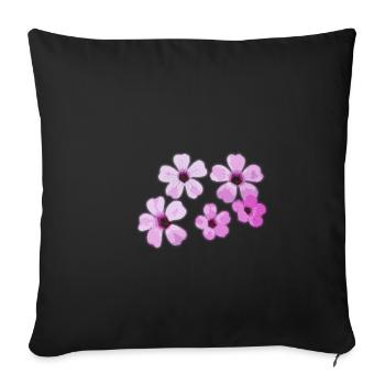 Fleurs - Housse de coussin décorative 45 x 45 cm - noir - Devant