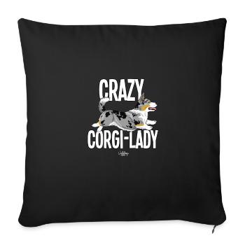 corgilady2 - Sofakissenbezug 45 x 45 cm - Schwarz - Vorne