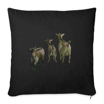 Chèvres de ferme - Housse de coussin décorative 45 x 45 cm - noir - Devant