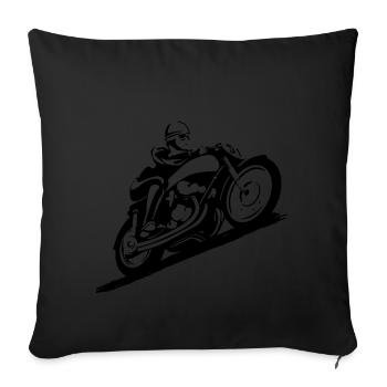 Motorrad Classic Bike019 - Sofakissenbezug 45 x 45 cm - Schwarz - Vorne