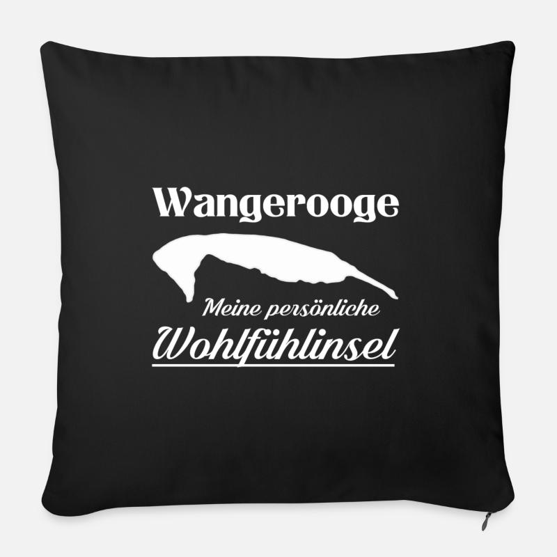 Nordseeshirt Wohlfühlinsel Wangerooge - Sofakissenbezug 45 x 45 cm - Schwarz