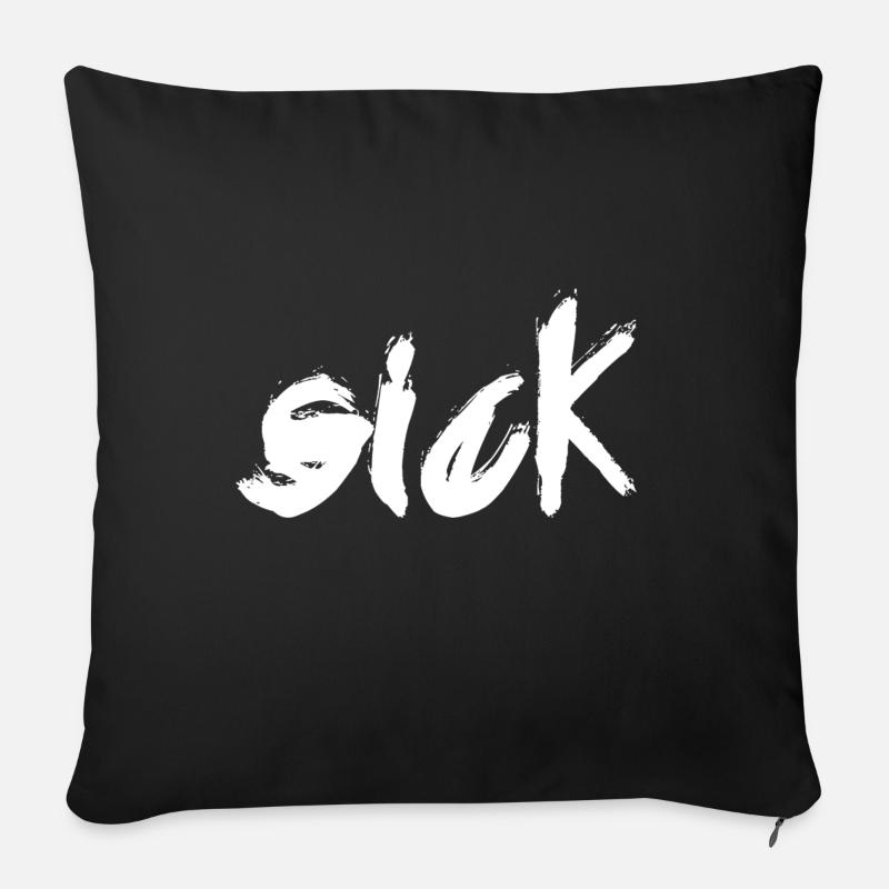 malade - Housse de coussin décorative 45 x 45 cm - noir