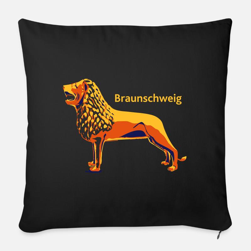 BraunschweigLoewe - Sofakissenbezug 45 x 45 cm - Schwarz