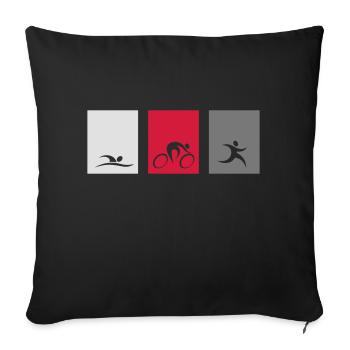 Triathlon Shirt - Sofakissenbezug 45 x 45 cm - Schwarz - Vorne