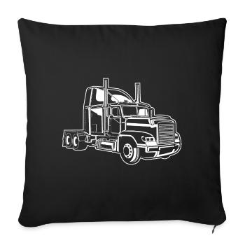Truck / Truck 02_weiß - Sofa pillowcase 17,3'' x 17,3'' (45 x 45 cm) - black - Front