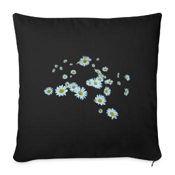 marguerite - Housse de coussin décorative 45 x 45 cm - noir - Devant