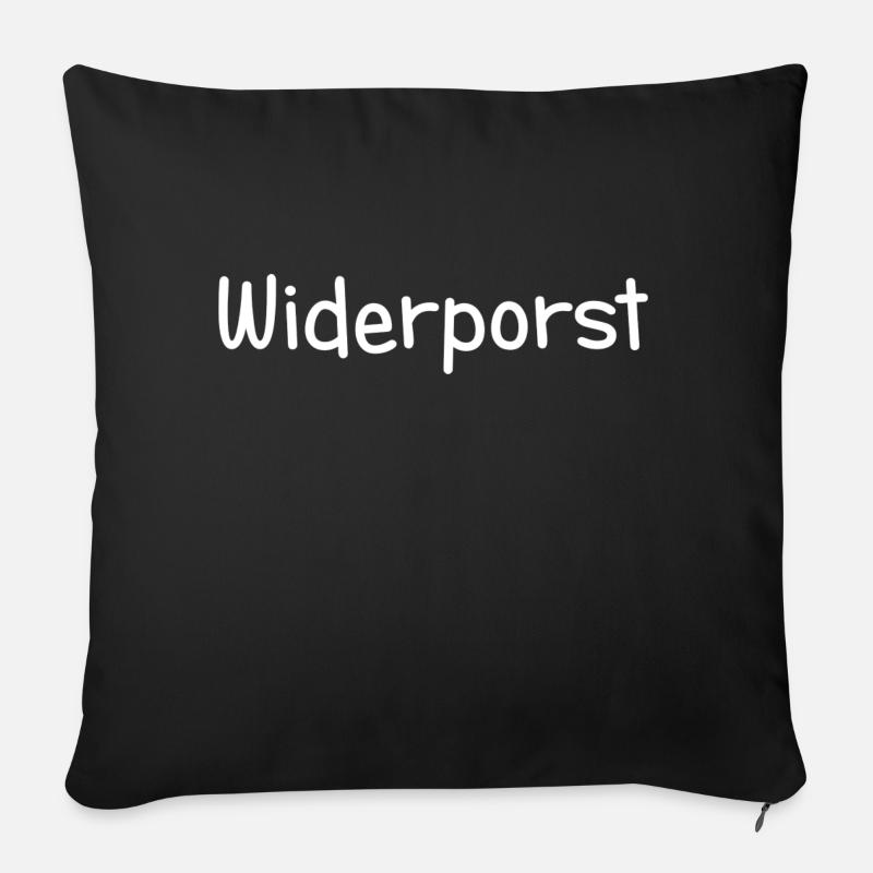 Widerporst (white print) - Sofakissenbezug 45 x 45 cm - Schwarz