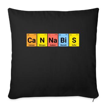Cannabis Chemistry Periodic Table - Sofa pillowcase 17,3'' x 17,3'' (45 x 45 cm) - black - Front