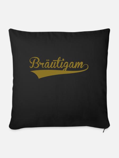 Bräutigam - Sofakissenbezug 45 x 45 cm - Schwarz