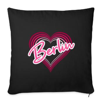 Berlin - Housse de coussin décorative 45 x 45 cm - noir - Devant