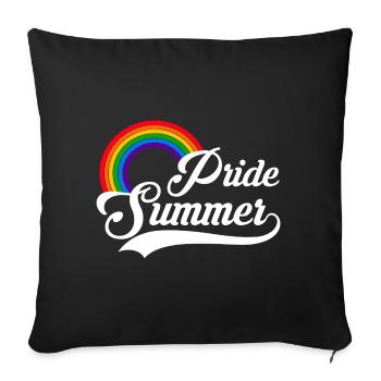 Fierté été LGBT Rainbow Gay Pride Gay - Housse de coussin décorative 45 x 45 cm - noir - Devant