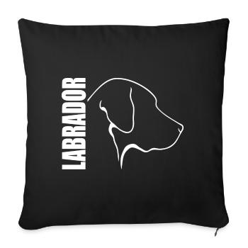 LABRADOR profile Labbi dog dogs Wilsigns - Sofa pillowcase 17,3'' x 17,3'' (45 x 45 cm) - black - Front