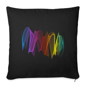 Lignes abstraites Design 07 - Housse de coussin décorative 45 x 45 cm - noir - Devant