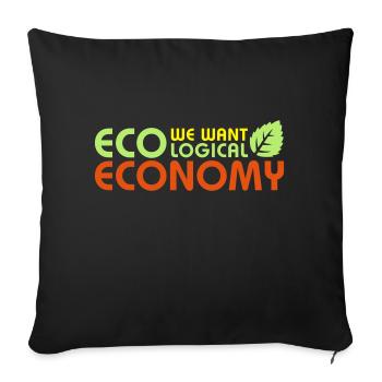 ecological economy leaf - Sofa pillowcase 17,3'' x 17,3'' (45 x 45 cm) - black - Front