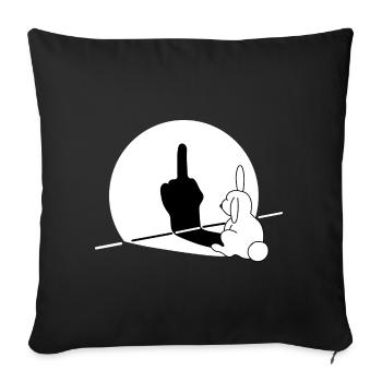 Rabbit Middle Finger - Sofa pillowcase 17,3'' x 17,3'' (45 x 45 cm) - black - Front