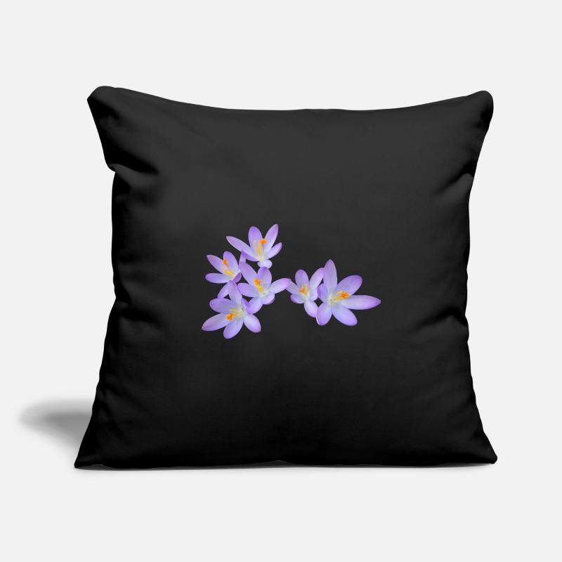 Purple spring flowers (crocus) Sofa pillowcase 17,3'' x 17,3'' (45 x 45 cm)