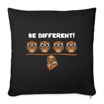 Be different Morning grumbler owls Fun bird - Sofakissenbezug 45 x 45 cm - Schwarz - Vorne
