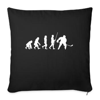 Eishockey Evolution - Sofakissenbezug 45 x 45 cm - Schwarz - Vorne