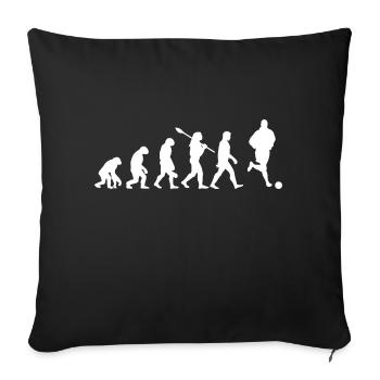 Foot Évolution du Singe Au Footballeur - Housse de coussin décorative 45 x 45 cm - noir - Devant