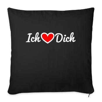 Ich liebe dich - Sofakissenbezug 45 x 45 cm - Schwarz - Vorne