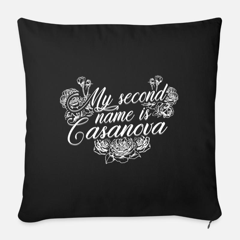 MY Second Name Is Casanova - Housse de coussin décorative 45 x 45 cm - noir