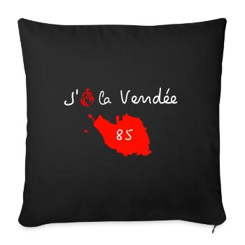 j'aime la vendee carte 85 - Housse de coussin décorative 45 x 45 cm - noir - Devant