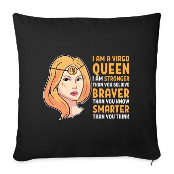 Zodiac Virgo - Sofa pillowcase 17,3'' x 17,3'' (45 x 45 cm) - black - Front