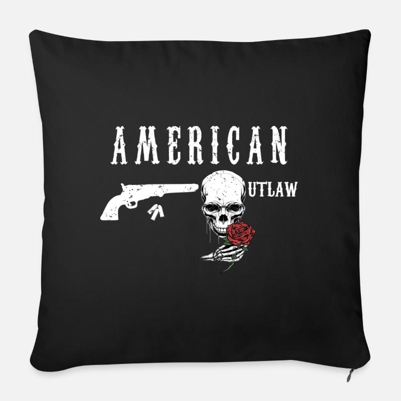 American Outlaw - Housse de coussin décorative 45 x 45 cm - noir