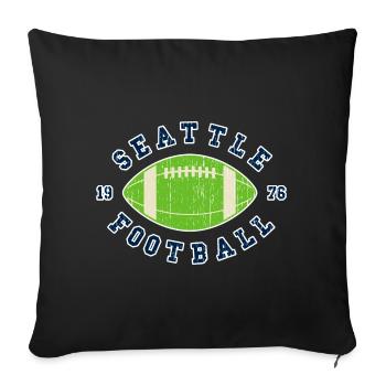 Emblème du football de Seattle 1976 - Housse de coussin décorative 45 x 45 cm - noir - Devant