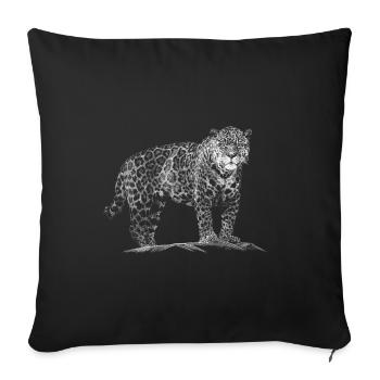 Leopard - Sofa pillowcase 17,3'' x 17,3'' (45 x 45 cm) - black - Front