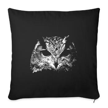 Hibou effrayant - Housse de coussin décorative 45 x 45 cm - noir - Devant