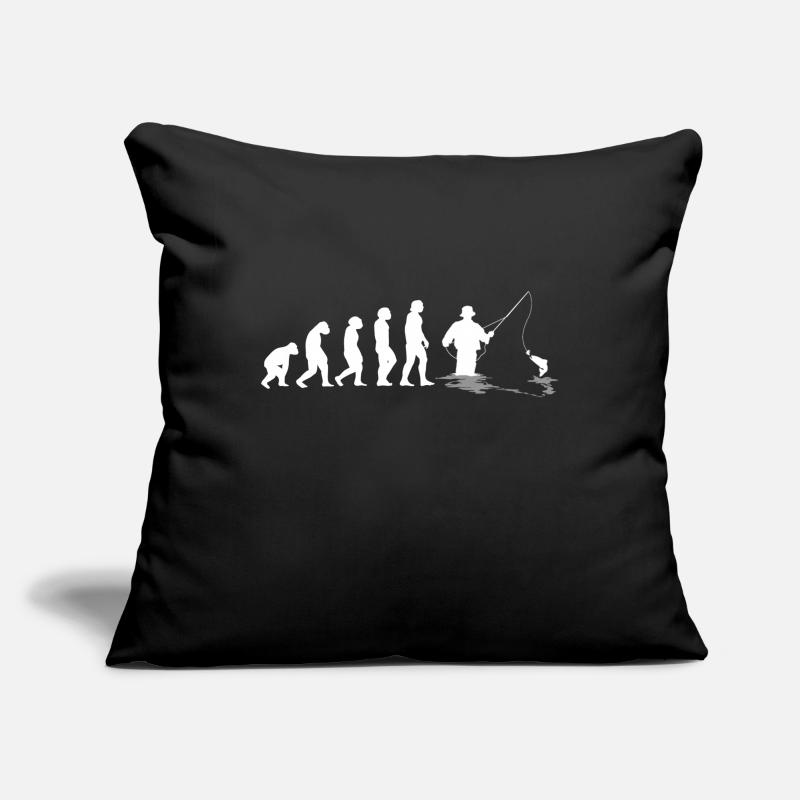 Pêche Évolution de l’homme Housse de coussin décorative 45 x 45 cm