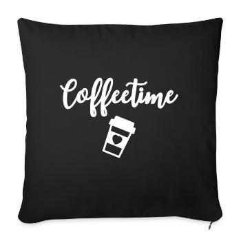 Coffeetime Kaffeetrinker - Sofakissenbezug 45 x 45 cm - Schwarz - Vorne