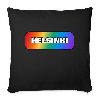 HELSINKI PRIDE GAY FLAG RAINBOW - Sofa pillowcase 17,3'' x 17,3'' (45 x 45 cm) - black - Front