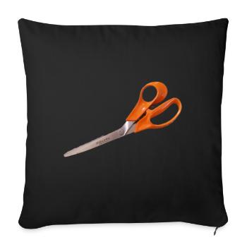 Orange Schere - Sofakissenbezug 45 x 45 cm - Schwarz - Vorne