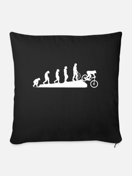 Evolution Mountainbiker - Sofakissenbezug 45 x 45 cm - Schwarz