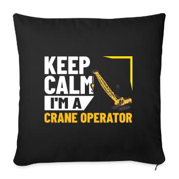 Crane Operator Construction Worker Crane Tower Training - Sofa pillowcase 17,3'' x 17,3'' (45 x 45 cm) - black - Front
