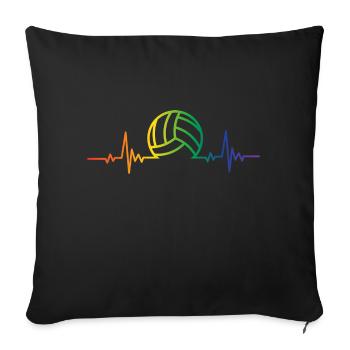 volley ball electroencephalogram Design for a - Sofa pillowcase 17,3'' x 17,3'' (45 x 45 cm) - black - Front