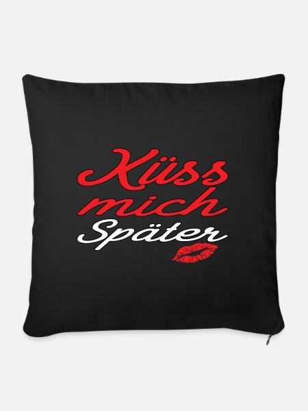Küss Mich Später - Sofakissenbezug 45 x 45 cm - Schwarz